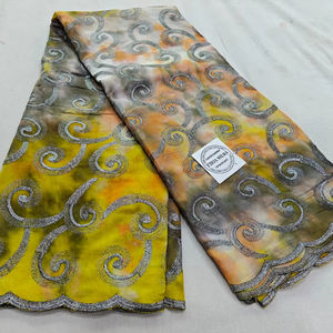 Tela de Algodón Peinado de Alta Calidad, Transpirable, Bordada, Tradicional, Multicolor, Thoub Lafaya Sudanés para Mujer - Product Image 1