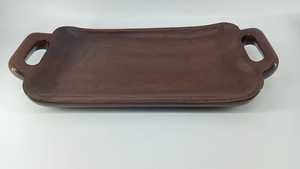 Plateau de service en bois rectangulaire de qualité supérieure avec style indien rustique et poignées en métal Plateau de service alimentaire - Product Image 5