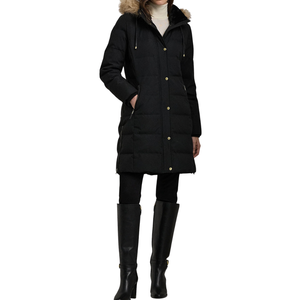 Chaqueta de Mujer Negra Tejida, Chaqueta Bomber, Abrigo de Invierno Cálido y Elegante, Diseño Acolchado a Prueba de Viento con Cierre de Cremallera - Product Image 4