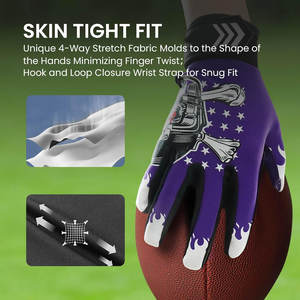 OEM Nouveaux gants récepteurs de football antidérapants Protection de la paume pour sports de plein air Gants de football américain respirants Fabricant - Product Image 5