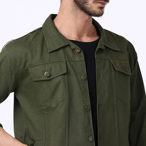 Factory Made New Design Winter Canvas Thin <b>Stand</b> Collar Men's Jacket Customized Printed Logo Cotton - Product Image 5