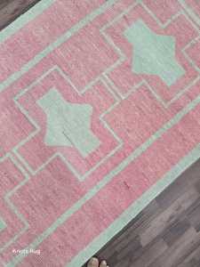 Tapis de chemin de laine rose traditionnel fait à la main Style Vintage 3x8 3x10 3x20 tailles pour salon prière Golf porte salle de bain - Product Image 6