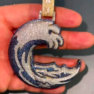 Colgantes y Dijes de Plata de Ley con Incrustaciones de Moissanita, Estilo Hip Hop, Personalizados, Bonitos, Chapados en Oro, 7 Quilates, Joyería para Hombre para Fiestas - Product Image 1