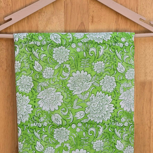 Floral Print Fabric for Making Dress Best Materiel Quilting Cotton Handmade Cloth for <b>Women</b> Indian Hand Block Print Fabric - Product Image 1