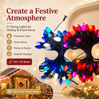 Guirlande lumineuse de Noël multicolore de 15 m avec 50 ampoules LED, clignotante, connectable, pour intérieur et extérieur, éclairage décoratif