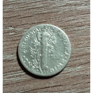 Moneda de 1943 D Mercury Dime con grieta en el reverso y error de texto, moneda única para coleccionistas y contadores y clasificadores de monedas - Product Image 6