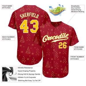 Diseño colorido brillante Rojo-Blanco Navidad 3D Jersey de béisbol auténtico para la mejor venta en línea - Product Image 2