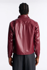 Veste bomber en cuir véritable pour homme OEM, veste en cuir varsity pour homme, design brodé, vestes coupe-vent personnalisées pour homme - Product Image 4