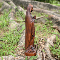 Unsere Liebe Frau von Lourdes Holzskulptur, Elegante Gebetspose Geschnitzte Statue für Katholische Andacht & Ausstellung