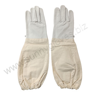 Guantes protectores de lona y piel de oveja dorada de alta calidad para apicultores/guantes de Apicultura - Product Image 5