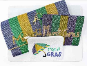 Monedero pequeño de diseño único, hermoso monedero con cuentas multicolor, monedero con cremallera para festivales, monedero de calidad de exportación Mardi Gras - Product Image 4