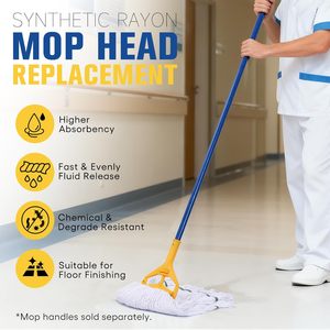 หัวม็อบผ้าฝ้ายแบบเปลี่ยนได้ ทนสารเคมี 4 ชั้น แบบห่วง สำหรับม็อบเชิงพาณิชย์ บิดน้ำเองได้ ทนทาน เป็นมิตรกับสิ่งแวดล้อม - Product Image 5