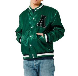 Chaquetas Bomber de Satén Personalizadas OEM para Hombre, Chaqueta Varsity de Béisbol con Logotipo Personalizado, Cuello Alto, Invierno - Product Image 5