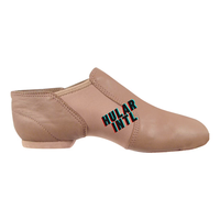Chaussures de danse HULAR INTL classiques, professionnelles, en cuir fendu, à enfiler, avec tige élastique, style jazz, pour danse latine et de salon, semelle fendue