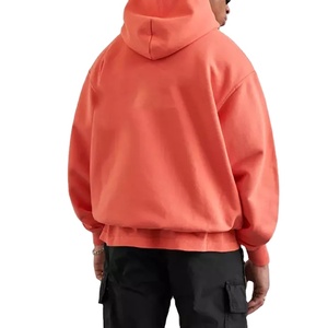 Heavy 400gsm Cotton Fleece HOODIE Vintage Pink Hoodies Hombres Drop Shoulder Hoodie con botón a presión - Product Image 5