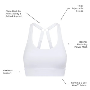 Comfortable Plus Size Push up Sport Bra Front Logo Washed Fabric High Support Eco-Friendly for Yoga Workout-Women's Sports Bras - Product Image 6