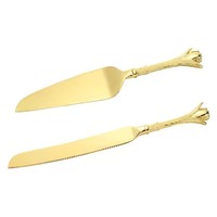 Ensemble élégant de spatules à gâteau en métal faites à la main, écologiques, avec poignée décorative, pour mariage, dessert, couteau à tarte, spatule, vaisselle pour la maison