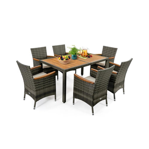 Factory Price <b>Dining</b> Table <b>Set</b> Steel Frame Garden Furniture <b>Outdoor</b> Pe Rattan <b>Dining</b> <b>Set</b> <b>6</b> Seaters Phu Linh Vietnam - Product Image 1