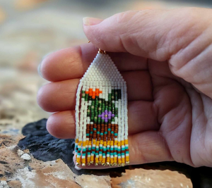 Cactus Pot De Fleur Perle De Rocaille Frange Gland Boucle D'oreille Frange Gland Boucles D'oreilles-Or-Long - Product Image 2