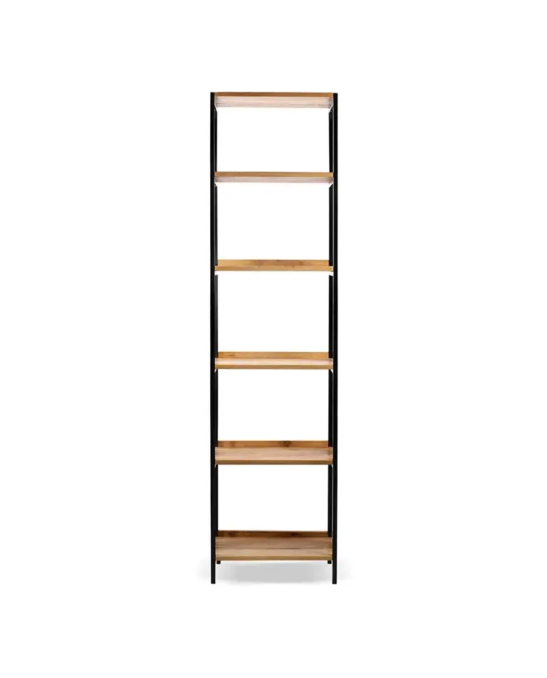 Bibliothèque avec 6 étagères Petite diagonale Modèles de bibliothèque élégants et fonctionnels Bibliothèque à étagère ouverte moderne 60x35x220 cm