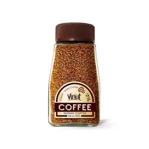100g 항아리 VINUT 동결 건조 인스턴트 커피 맞춤형 재료 Arabica 및 Robusta 베트남 도매 제조 업체