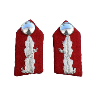 Insignia de Almirante de la Marina de la India, Bordado de Hojas de Roble Plateadas Medianas, Botones Lisos, Alambre de Bullion, Cómoda - Product Image 6