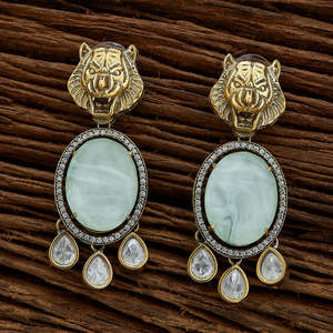 Latest Kundan Victorian Plated Classic Earring With Handmade <b>Jewellery</b> Wholesalers in India - Product Image 3