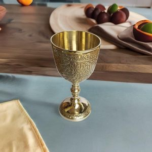 Qualité supérieure à la main 100% pur laiton moscou Mules verre à vin gobelet Unique calice tasse Bidri Nakkashi travail grand vin cadeau - Product Image 5