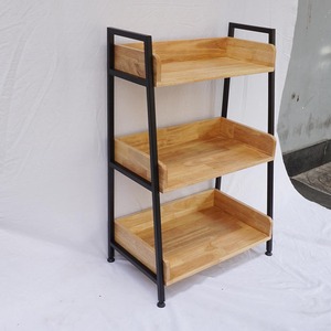 CASAN ชั้นวางของไม้ 3 ชั้นพร้อมโครงเหล็ก 60x36x91(ซม.) KS68091 แบบตั้งพื้นสำหรับห้องนั่งเล่น - Product Image 6