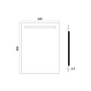 กระจกห้องน้ำแบบมีไฟ LED ด้านหลัง ขนาด 60x80 ซม. ดีไซน์อิตาลี พร้อมแถบไฟด้านบน ยี่ห้อ Koricini - Product Image 6