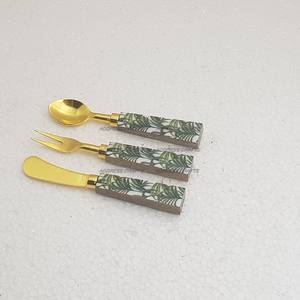ราคาไม่แพงชุดช้อนส้อมสแตนเลสสตีล Flatware สีน้ําตาล Terrazzo จับเครื่องครัวบ้าน รุ่นมือสองสไตล์ยอดขายสูงสุด - Product Image 3