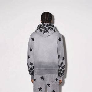 Sudadera con capucha gráfica unisex de gran tamaño 100% algodón sudadera de peso pesado ropa de calle personalizada con capucha abullonada al por mayor para hombres - Product Image 2