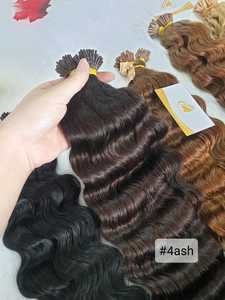 Top 100% extensions de cheveux Remy vietnamiennes brutes vague droite soyeuse pleine cuticule Double kératine dessinée pointe plate paquet pré-collé - Product Image 4