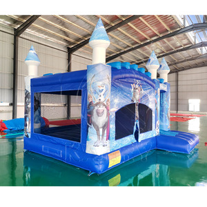 Oferta Especial: Castillo Inflable Comercial Azul Princesa con Tobogán, Material PVC, para Fiestas Infantiles y Alquiler - Product Image 1