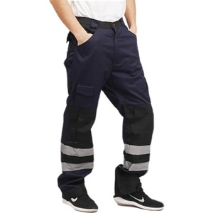 Pantalones de bolsillo con múltiples solapas amarillos fluorescentes resistentes a los sólidos, monos, pantalones, tira reflectante nocturna, herramienta para pantalones de seguridad - Product Image 3