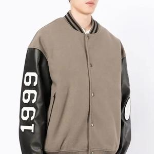 Veste universitaire avec logo personnalisé pour hommes, veste à manches longues brodée en tissu, vêtements de rue d'hiver, veste de lettreur pour l'extérieur, vente en gros - Product Image 3