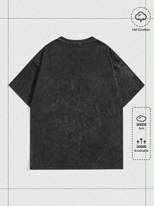 Haute qualité 100% coton vierge logo personnalisé T-shirts pour hommes T-shirt surdimensionné lourd impression T-shirt personnalisé - Product Image 2