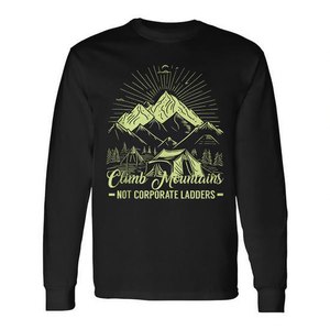 T-shirt à manches longues « Climb Mountains Not Corporate Ladders » pour l'aventure en plein air - Product Image 2