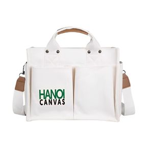 กระเป๋าผ้าแคนวาสแบบมีหูหิ้วทำจากผ้าฝ้ายเป็นมิตรกับสิ่งแวดล้อม12ออนซ์ใช้ซ้ำได้สำหรับไปโรงเรียนได้รับการรับรอง - Product Image 2