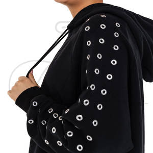 Sweat-shirts à capuche surdimensionnés légers pour femmes avec logo sur le devant - Confortables, respirants, en élasthanne et nylon, écologiques, séchage rapide, vêtements décontractés - Product Image 4