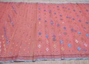 Exclusivo nuevo Deshi Dhakai Jamdani Sharee calidad de exportación para mujeres JAMDANI tela azul verde dorado cielo azul de Bangladesh - Product Image 5