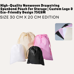 High Quality Nonwoven <b>Drawstring</b> Spunbond <b>Pouch</b> For Storage | Custom Logo & Eco Friendly Design 75GSM - Product Image 1