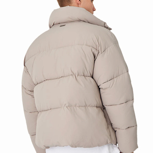 Custom Logo Canvas Men's Winter Puffer Jacket-High Quality Hooded Breathable <b>Windproof</b> Casual Fashion - Product Image 4