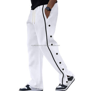 2025 Pantalones deportivos de ocio con botonadura para hombre, ropa informal, nuevo Otoño, pantalones y pantalones holgados de tubo recto con cordón para hombre - Product Image 1