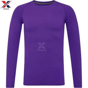 Camiseta Casual de Manga Larga con Cuello Redondo para Hombre, Logotipo Personalizado Bordado, Diseño a Cuadros, Transpirable, de Secado Rápido, 200 Gramos, Tejido de Lana Peinada - Product Image 1