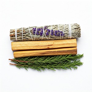 Palo Santo Cedar Juniper Chakra Limpieza Salvia Smudge Sticks Set Salvia blanca con eucalipto + Lavanda Pack 3 Material de hoja - Product Image 1