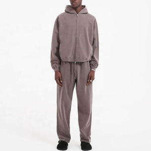 เสื้อฮู้ดซักกรดของผู้ชายขายดี400gsm ผ้าฝ้าย100% ใหญ่โอเวอร์ไซส์ซิปไซส์ XS พิมพ์ลายได้ตามต้องการ - Product Image 4