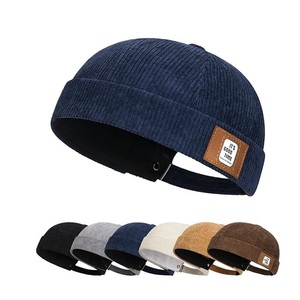 New arrival Men Women Skullcap Adjustable Retro Sailor Cap <b>Bonnet</b> Hip Hop Brimless Hat Solid Color Docker Cap Made in Bangladesh - Product Image 2