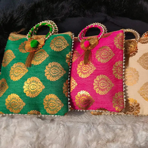 Bolso de mano indio con elegante perla y Asa de bola metálica Bolso de mujer Gota Work Bolsos de hombro Broadcast Print Monedero Regalo - Product Image 1