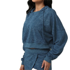 Autumn Women's 2-Piece Outfits XL Hooded Tennis <b>Skirt</b> Gym Fitness Sets Custom Logo Breathable Eco-Friendly Washed Four-Way - Product Image 3